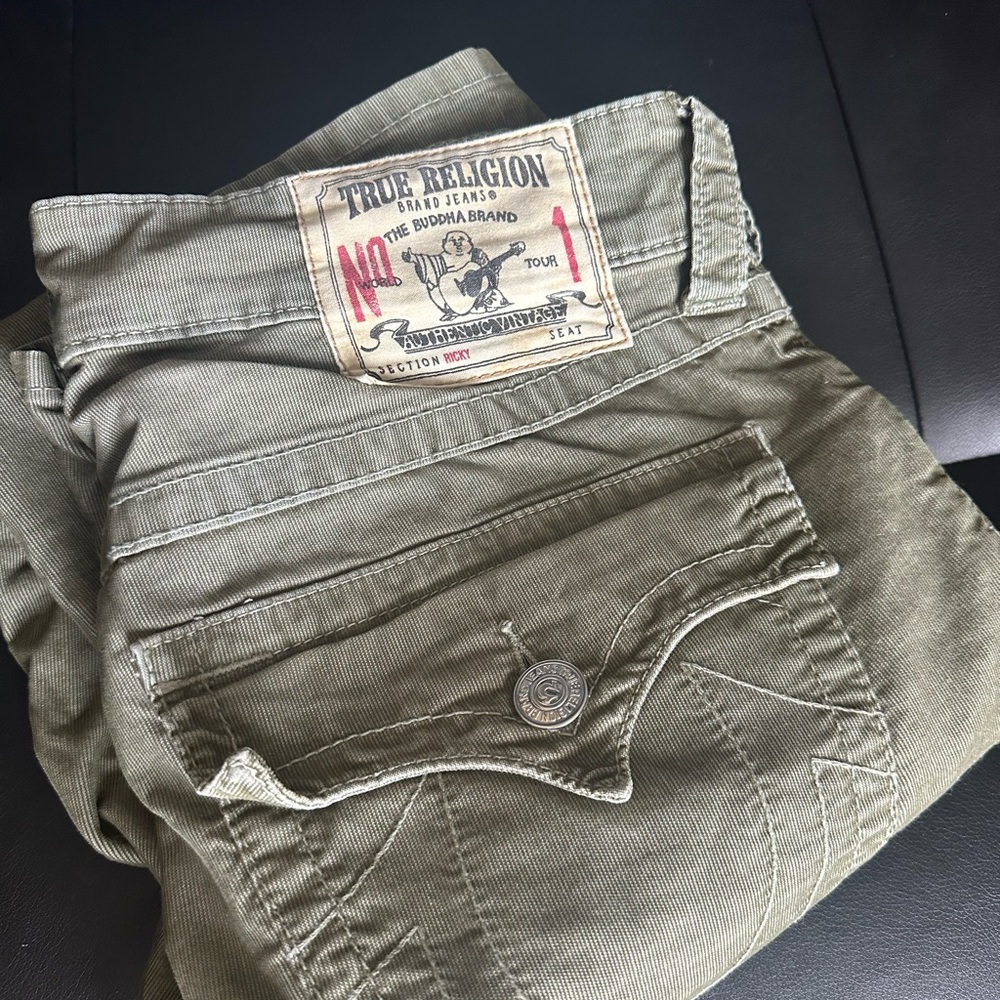 REAL Army Green True Religion Jeans